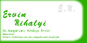 ervin mihalyi business card